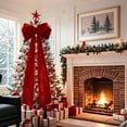 thumbnail image 4 of Christmas Decorations - 6 Ft Giant Bows with Long Streamers for Christmas Tree - Big Velvet Bow for Tree Topper Window Wall Mantle - Indoor Home Room Party Valentines Xmas Decoration, 4 of 7