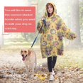 thumbnail image 4 of Yellow Highland Cow Flower Pattern Wearable Oversized Blanket,Wearable Blanket Hoodie for Adults,Cozy Hooded Blankets with Super Pockets,Super Warm Fuzzy Pullover for Women & Men, 4 of 6
