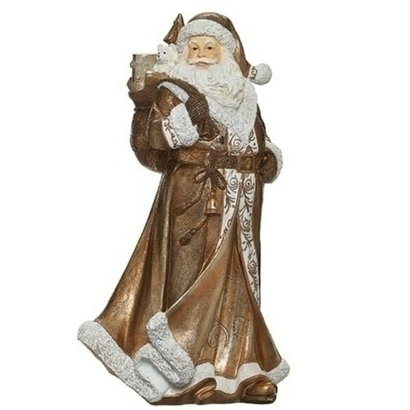 Roman 15.5" Brown and White Santa Christmas Tabletop Figurine