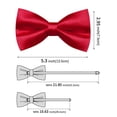 thumbnail image 5 of Red Bow Ties for Men Pre-tied Silk Bowtie and Pocket Square Cufflinks Lapel Pin Set Tuxedo Wedding Party 4PCS, 5 of 5