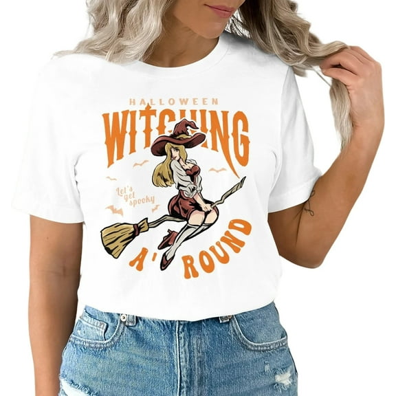 Women's Witching Around Funny Halloween T-Shirt