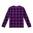 thumbnail image 6 of UQJfacai Girls Long Sleeve Shirts Kids Plaid Graphic Crewneck Pullover Tops Fall Casual Cute Blouses Tee with Pocket 5-14 Years, 6 of 7