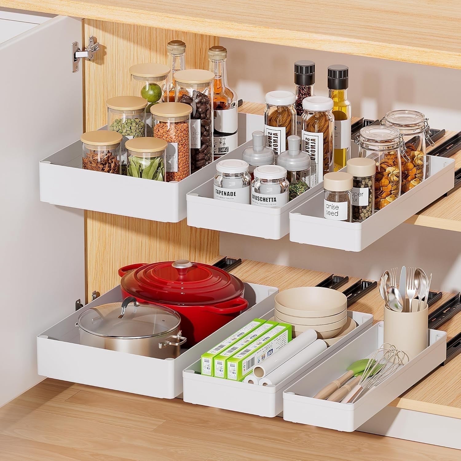 Stackable Storage For Kitchen Stackable Kitchen Shelves NEX Kitchen Cabinet Organizer - Stackable ...