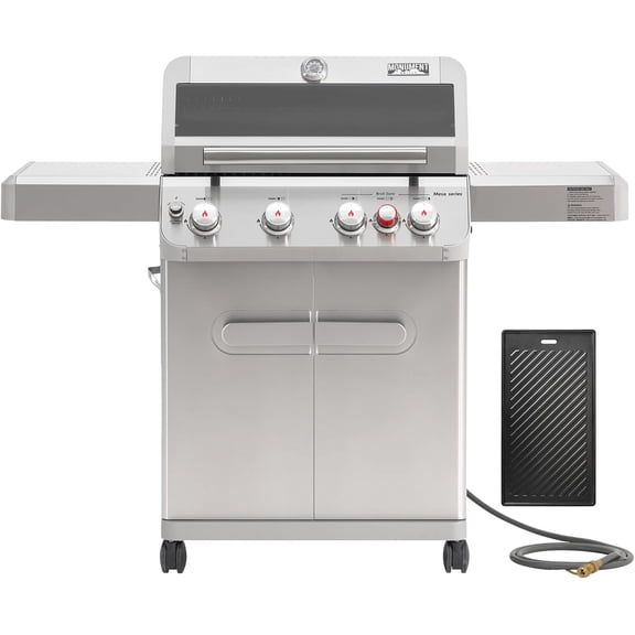 Monument Grills 4 1 Burner Natural Gas Grill  Includes  Cooking Plate & Natural Gas Hose