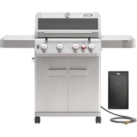 Monument Grills 4 1 Burner Natural Gas Grill  Includes  Cooking Plate & Natural Gas Hose