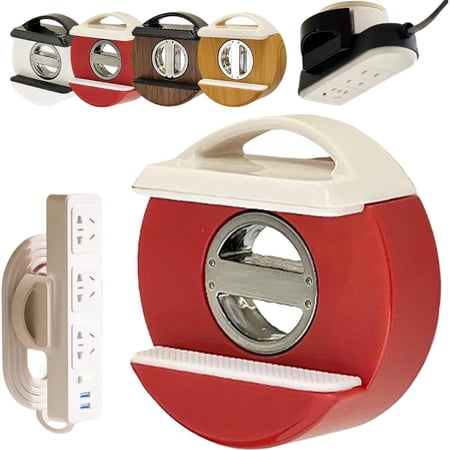 Adjustable Suction Cup Power Strip Holder 360° Rotating Cord Management Organizer Power Strip Holder Wall Mount with Suction Cup for Kitchen Office Desk Under Cabinet (red)