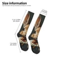 thumbnail image 2 of Daiia Sports Socks Palatial Style Flower Rabbit Printed Novelty Crew Socks for Men Women Knee High Socks Cotton Socks Soft & Breathable Support Unisex Socks, 2 of 9