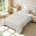 thumbnail image 2 of Manfei Rustic Grid Twin Comforter Sets,Modern Check Bedding Set,Cream White,Light Gray Reversible,2-Piece,1 Comforter and 1 Pillowcase,2-Piece,1 Comforter and 1 Pillowcase, 2 of 7