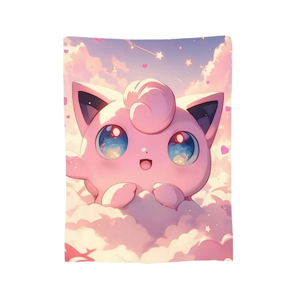 Jigglypuff Blanket, Soft Flannel Throw Cozy Flannel Blankets Travel Throw Blanket Super Soft Lightweight Bedding Lap Chair Sofa for Adults Kids Teens 40"X30"