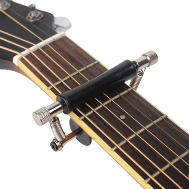 Guitar Sliding Capo Ajustable con Clip de Sujeción Metálico Accesorio para Afinación y Cambio de Tono Adecuado para Guitarras Eléctricas y Acústicas Práctica y Presentaciones Músicos
