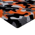 thumbnail image 2 of Ambesonne Camo Fitted Sheet 2 Pcs Set, Modern Design, Queen, Orange Grey Black, 2 of 3