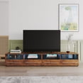 thumbnail image 2 of TV Stand Cabinet, Seizeen Entertainment Center with LED Lights, Wood TV Console Table with Large Storage Drawers and Shelves, Modern TV Stand for 45inch TV, Walnut, 2 of 16