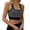 Black, variant on Sleeveless Women Slim Fit Striped Print Racerback Ribbed Sport Yoga Bras