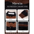 thumbnail image 3 of SHEWIN Womens Sweaters Striped Color Block Chunky Cardigans Button Down Long Sleeve V Neck Loose Knit Fall Sweater Coats Fashion, 3 of 9
