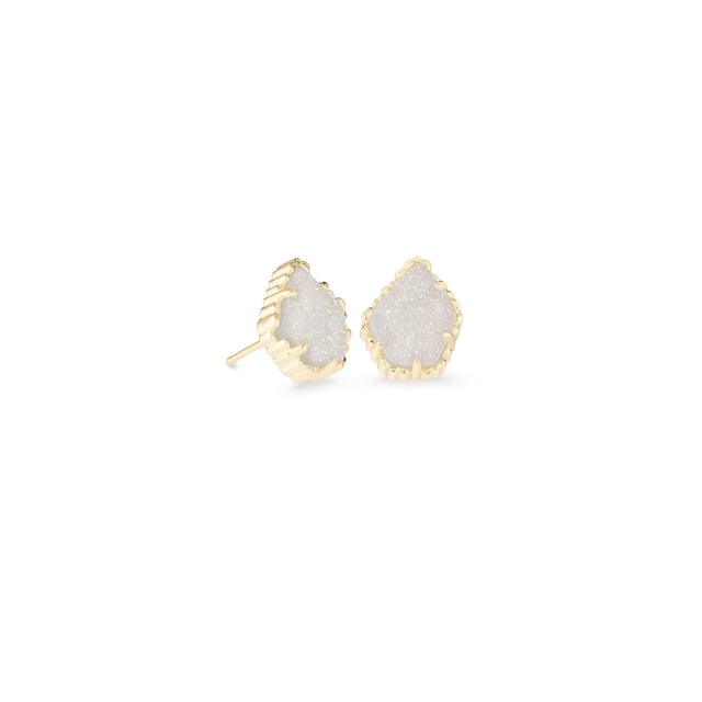 Arete Kendra Scott Tessa con Piedra Drusa Iridiscente en Oro