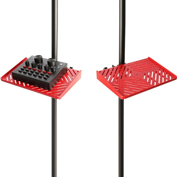 KONTONTY 2pcs Live Streaming Table Tray With Microphone Mount Rack Portable Mic Stand Accessories Adjustable Height And Angle For Outdoor Karaoke Music Recording