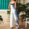 thumbnail image 3 of JULMCOMO American Flag Jumpsuits for Women Red White Blue Plus Size Star Cotton Linen Stars Stripes Overalls 1776 Sleeveless Adjustable Straps 4th of July Outfits Hot Pink 2XL, 3 of 4