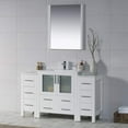 thumbnail image 2 of Blossom 54" Bathroom Vanity | Glossy White | Ceramic Sink | Solid Wood | Double Side Cabinets | Freestanding, 2 of 6
