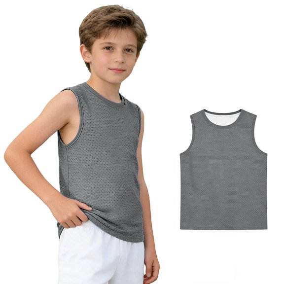 Boys' Sleeveless T Shirts Crew Neck Sleeveless Tank Tops Loose Fit Casual Summer shirts Kid Clothes 6-7 Years