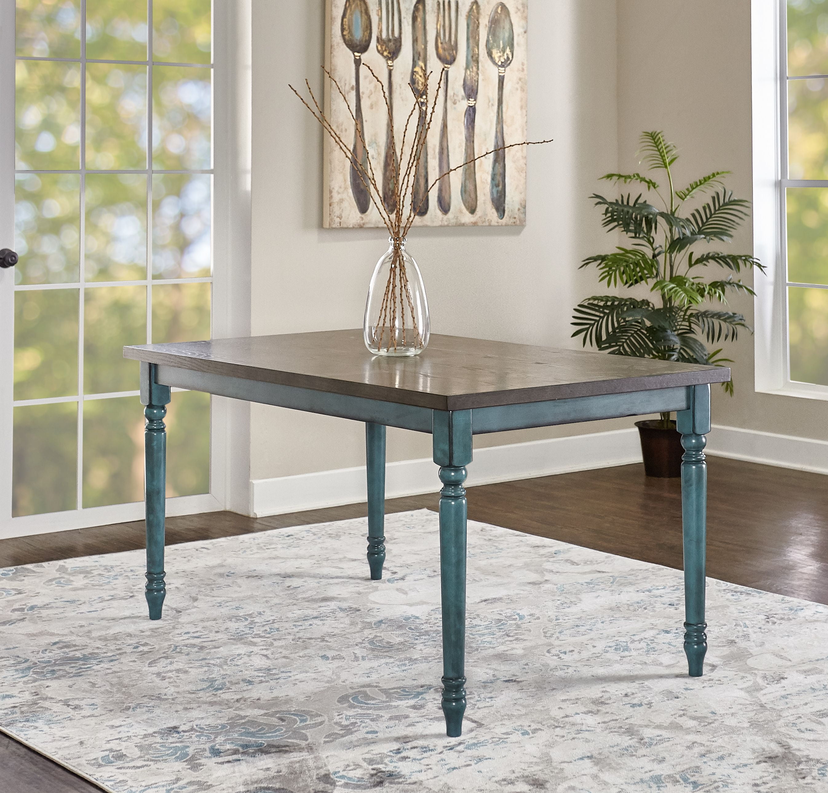Willow Rustic Style Solid Wood Farmhouse Dining Table, 59 Willow Rustic Style Solid Wood Farmhouse Dining Table, 59