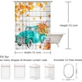 thumbnail image 5 of Autumn Fall Shower Curtain Set,Pumpkin Farm Truck Leaves Thanksgiving Harvest Waterproof Polyester Fabric Shower Curtains Bathroom Decor with 12 Hooks 72 x 72 Inches, 5 of 6
