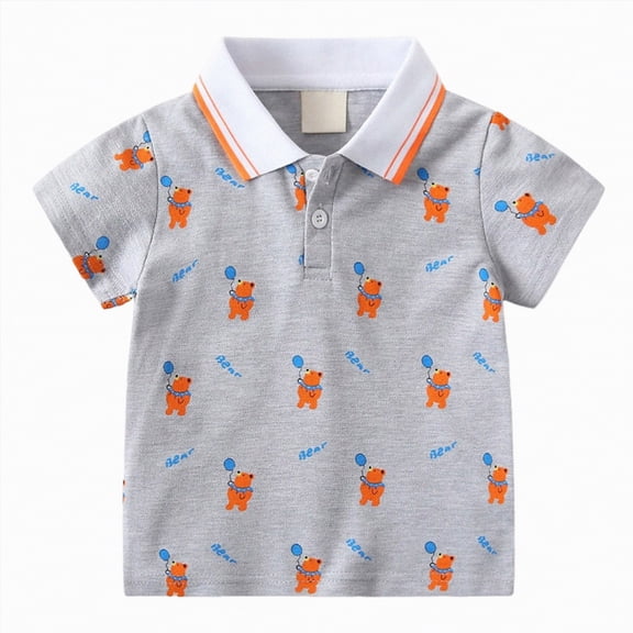 HCNTES Boy's Hawaiian Shirt Short Sleeve Button Down Kids Beach Vacation Shirts Tropical Summer Tops(Grey,3-4 Years)