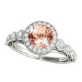 thumbnail image 2 of Mauli Jewels Engagement Rings for Women 1.25 Carat Halo Morganite And Diamond Bridal Set Prong-Setting 14k White Gold, 2 of 8