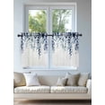 thumbnail image 4 of Blue Eucalyptus Tier Curtains 24 Inch Length,Sheer Curtains for Bedroom Living Room Window Weeping Botanical Leaf Watercolor Rod Pocket Drapes Kitchen Curtains Small Half Window 27.5"x24" 2 Panels, 4 of 6