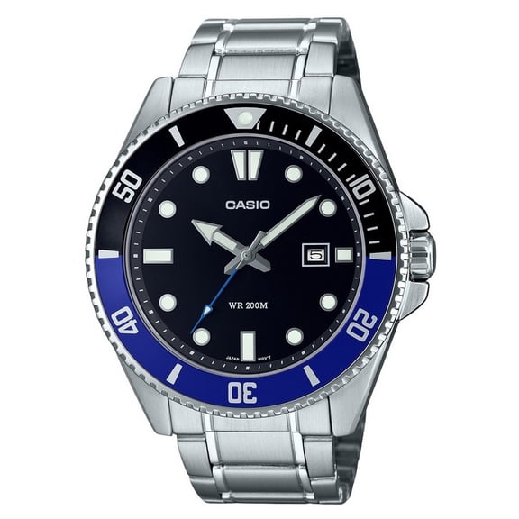 Casio Standard Analog Stainless Steel Black Dial Quartz MDV-107D-1A2 200M Men's Watch