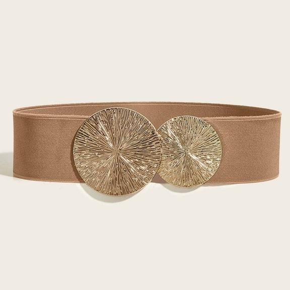 ITSAME Vintage Waistband for Womens, Solid Color Metallic Decoration Elasticity Ladies Elegant Cummerbund Belt Camouflage Free Size