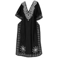 thumbnail image 4 of HAPPY BAY Women's Loungewear Loose Caftan Long Muumuu Nightgown 1X-2X Squid Ink_AC557, 4 of 4