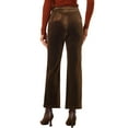 thumbnail image 3 of INSPIRE CHIC Women's Velvet Elegant High Waist Trousers with Pockets Work Ankle Pants M Brown, 3 of 5