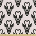 thumbnail image 1 of Antelope Fabric by the Yard, Monochrome Pattern with Abstract Animal Head Modernistic Art, Upholstery Fabric for Dining Chairs Home Decor Accents, 2 Yards, Pale Pink Charcoal Grey by Ambesonne, 1 of 4