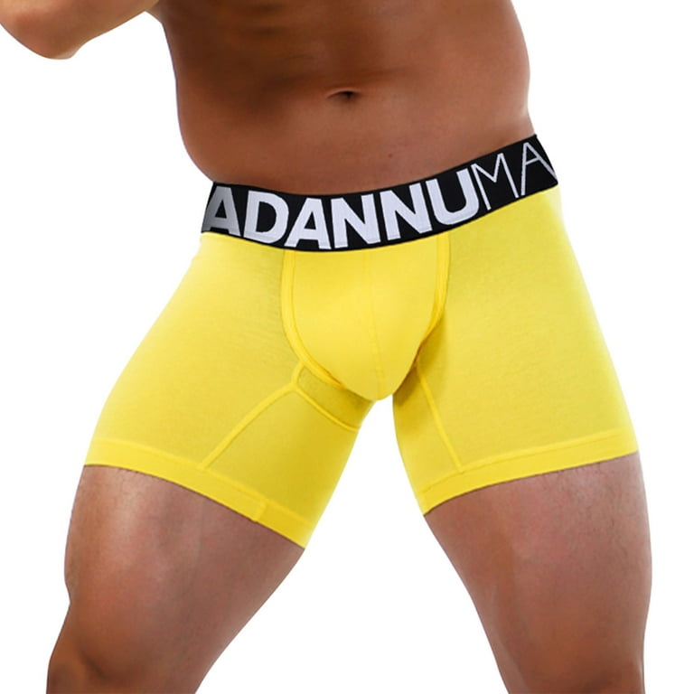 zuwimk Underwear Men,Men's Briefs Underwear Stretch Super Soft Comfy No Fly  Yellow,XL 