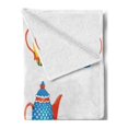 thumbnail image 2 of Tea Party Soft Flannel Fleece Throw Blanket, Colorful Teapots Various Shapes Sizes Breakfast Ceramic Design, Cozy Plush for Indoor and Outdoor Use, 50" x 60", Blue Vermilion Yellow, by Ambesonne, 2 of 5