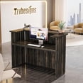 thumbnail image 3 of Finmind 63" U-Shaped Reception Desk with Counter, Modern Front Desk with Private Panel for Salon, Lobby, Retail Store, Office, Dark Grey, 3 of 6