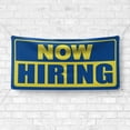 thumbnail image 4 of Now Hiring 13 oz Heavy Duty Vinyl Banner Outdoor/Indoor Help Wanted Sign for Business, Storefront, Advertising, Multiple Sizes & Colors Single-Sided with Metal Grommets (5x1.5 Ft, Blue & Yellow), 4 of 6