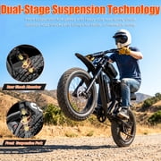 Electric Mountain Bike for Adults, 20 Fat Tire, 48V 17.5Ah Battery, 750 1500W Peak Motor, 32MPH, UL2849 Certified Off-Road E-Bike, Black