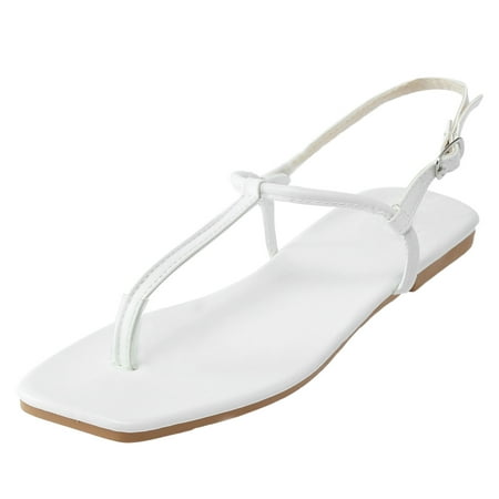 

dmqupv Summer Shoes for Women Sandals Ladies Fashion Summer Leather Solid Color Flip Flop Rubber Sandals for Women