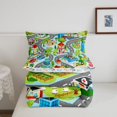 thumbnail image 5 of Manfei Boys City Map Queen Comforter Set,Town Houses Print Comforter Sets Queen,Gray,Colorful Gamepad reversible,3-Piece,1 Comforter and 2 Pillowcases, 5 of 7