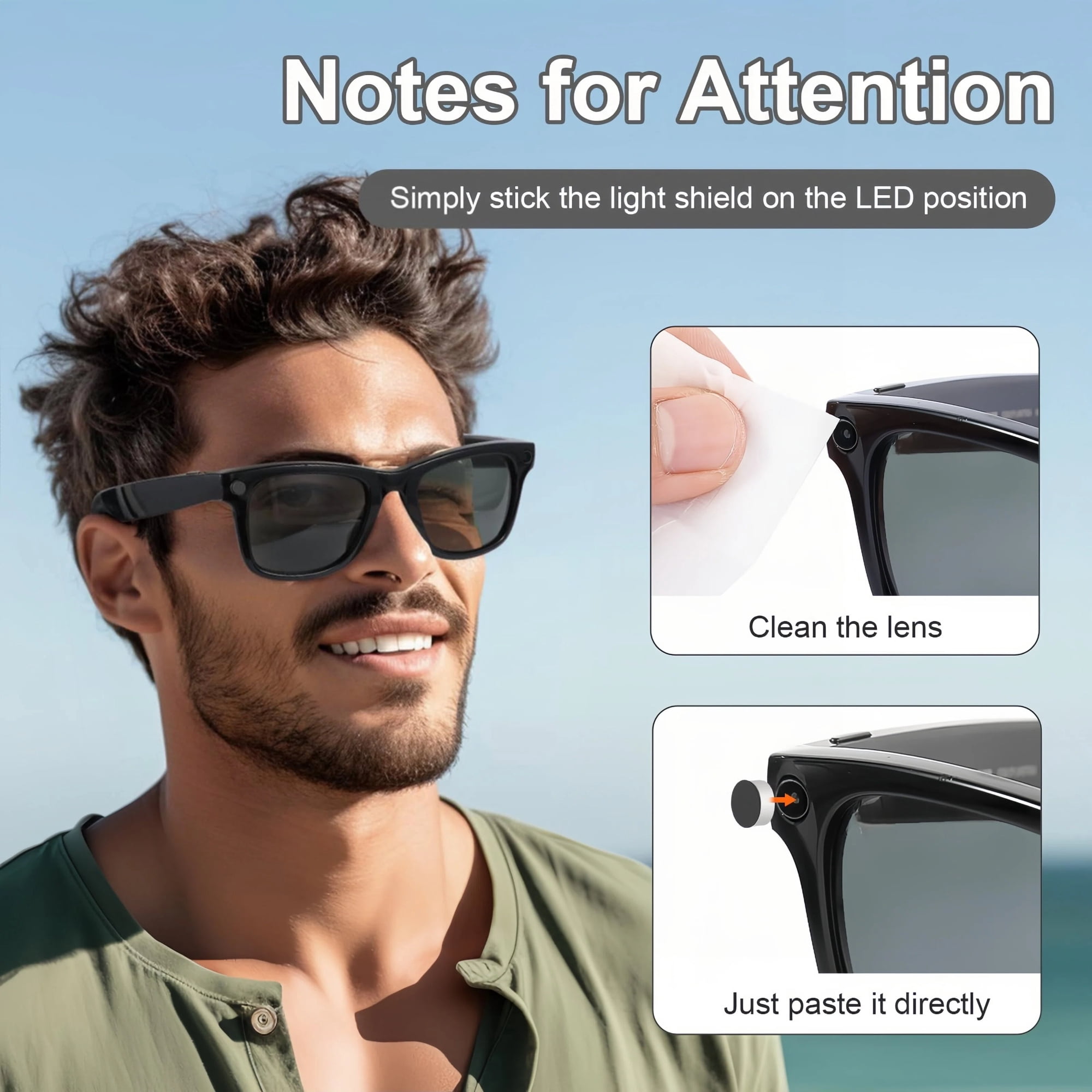 LED Light Blocking Stickers Compatible with Ray-Ban Meta Gen 2 Wayfarer/Skyler/Headliner/Oakley Meta HSTN, Blackout LED Covers, Low-Tack Restickable 20Pcs