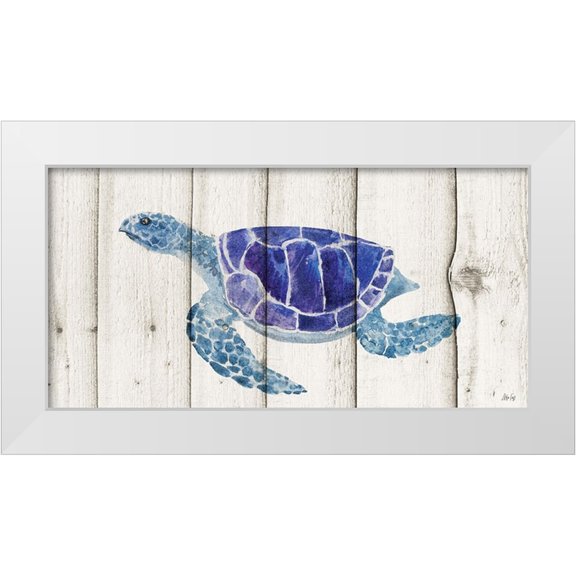 Fay, Mela 32x18 White Modern Wood Framed Museum Art Print Titled - Turtle
