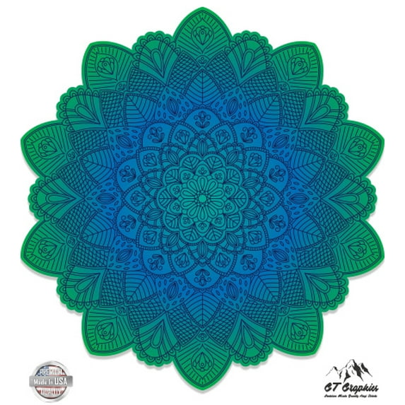 Detailed Mandala Beautiful Flower Design - 5" Vinyl Sticker - For Car Laptop I-Pad - Waterproof Decal
