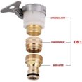 thumbnail image 2 of Adaptador de grifo de cocina, adaptador de grifo de jardín, conector de grifo de latón desmontable, conector de tubería de junta universal tres en uno, 2 of 5