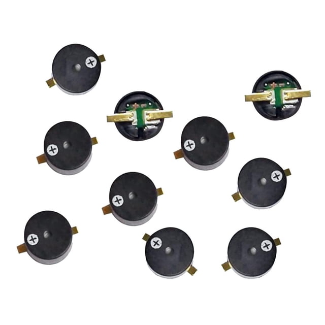 10 Piezas Zumbador Pasivo Universal Piezoeléctrico 5V 42 ohmios 9x9x4.5mm