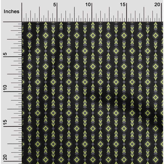 oneOone Viscose Chiffon Fabric Diamond & Triangle Geometric Printed Craft Fabric BTY 42 Inch Wide
