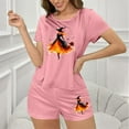 thumbnail image 7 of Womens Halloween Basic Pajamas Short Sleeve 2 Piece Print V Neck Womens Pajama Sets Soft Breathable Sleepwear, 7 of 7