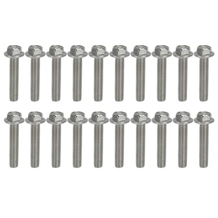 

20Pcs M10x1.5 Screw Bolts A270 Stainless Steel Flanged Hex Head Bolt with Gasket DIN6921M10x50