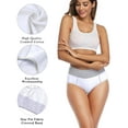 thumbnail image 5 of wirarpa Women's Cotton Underwear High Waist Briefs Panties Full Coverage Underpants White 5 Pack Sizes 5-10, 5 of 6