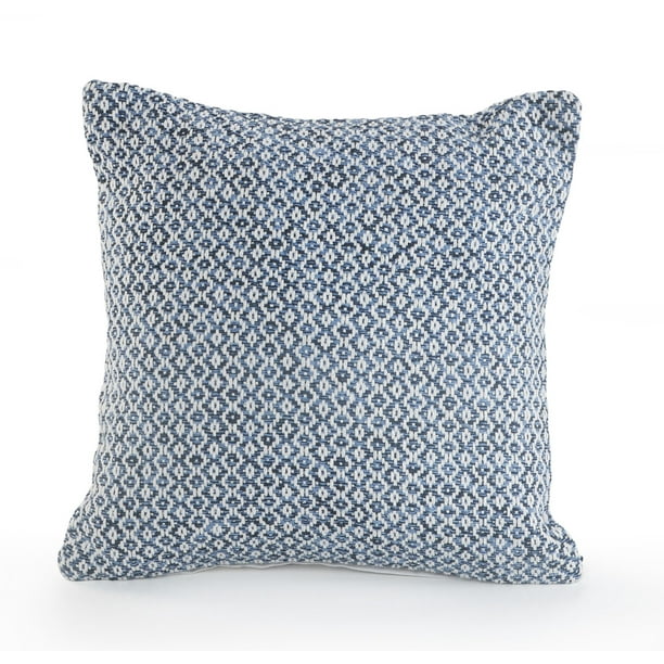 LR Home Diamond Decorative Throw Pillow, Navy Blue / White, 18